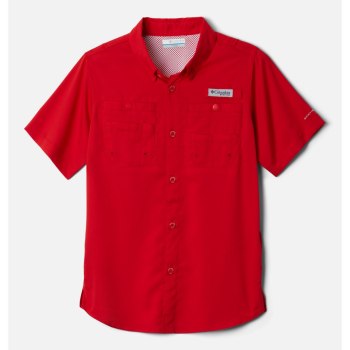 Columbia PFG Tamiami Short Sleeve, Camisa Rojos Para Niño | 389415-BWH